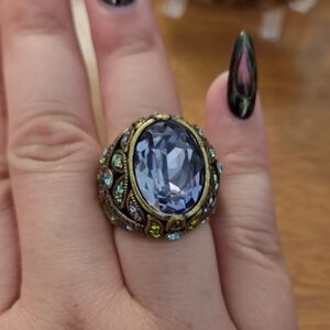 Heidi Daus "Delight In Tanzanite" Swarovski Crystal Dome Ring